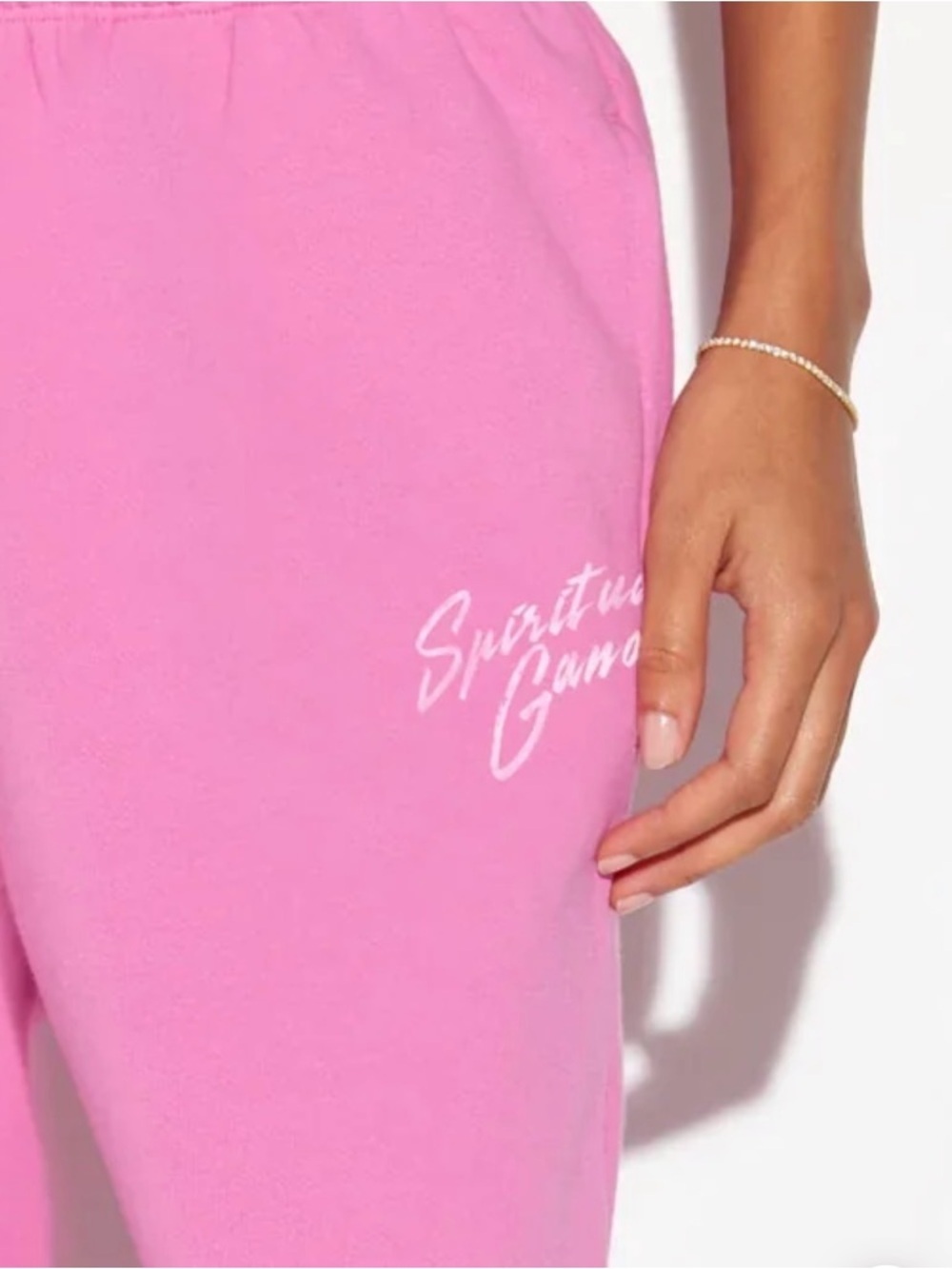 Spiritual Gangster Vice Westside 7/8 Sweatpant in the vibrant Azalea pink - Picture 2 of 4